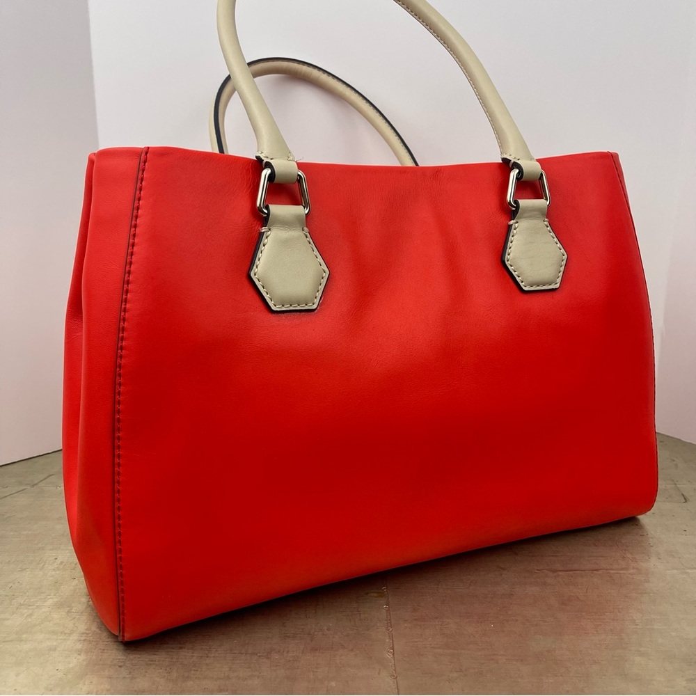 kate spade Red Shoulder Tote with Cream Handles - Picture 6 of 11